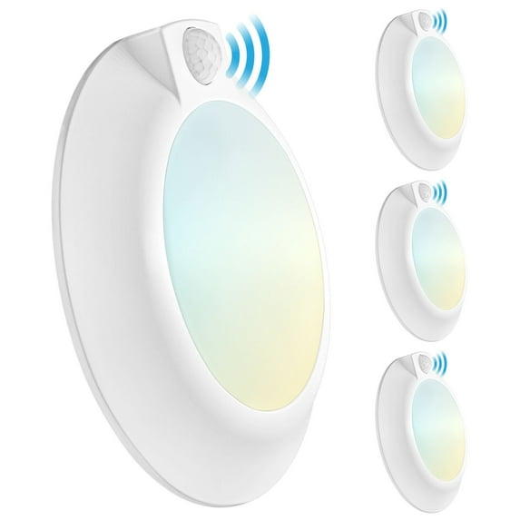 Luxrite 6 Inch LED Motion Sensor Ceiling Light, 3CCT 3000K 4000K 5000K, 13W, 1050LM, ETL 4-Pack