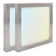 thumbnail image 1 of Luxrite 6 Inch Square LED Flush Mount Light, 15W 1000LM, 5CCT, Dimmable, Brushed Nickel 2-Pack, 1 of 7