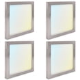 thumbnail image 1 of Luxrite 6 Inch Square LED Flush Mount Light, 15W 1000LM, 5CCT, Dimmable, Brushed Nickel 4-Pack, 1 of 7