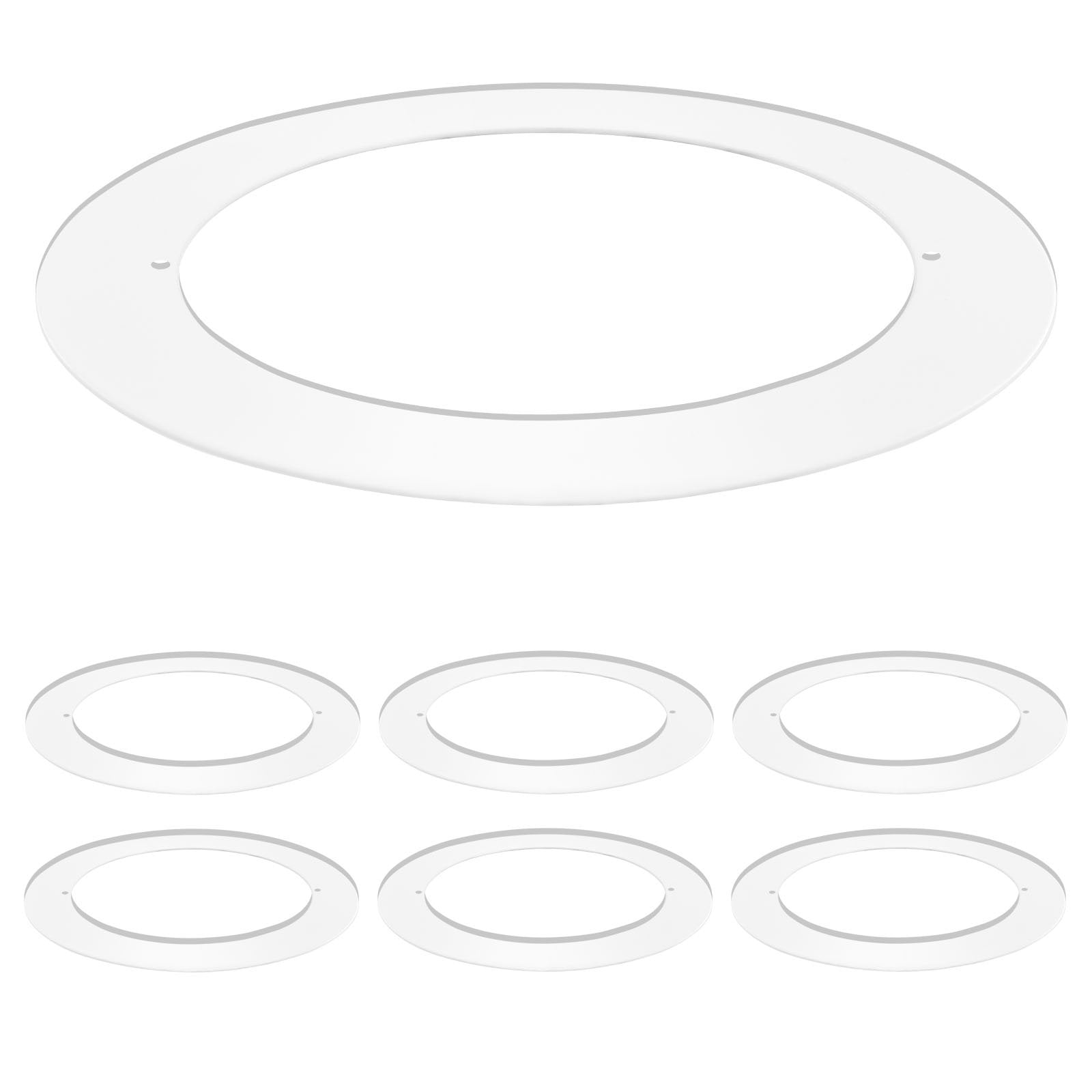 Luxrite 6Pack White Goof Trim Ring for 4 inch Recessed Lights and