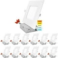 thumbnail image 1 of Luxrite 6" Square LED Recessed Lighting, Color Temperature Selectable 2700K / 3000K / 3500K / 4000K / 5000K, 12-Pack, 1 of 5