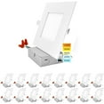 thumbnail image 1 of Luxrite 6" Square LED Recessed Lighting, Color Temperature Selectable 2700K / 3000K / 3500K / 4000K / 5000K, 16-Pack, 1 of 5