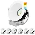 thumbnail image 1 of Luxrite 6 inch LED Recessed Lighting with J-Box, 24W, 1850 Lumens, 5 Color Selectable, Dimmable, Wet Rated, IC Rated 6 Pack, 1 of 7