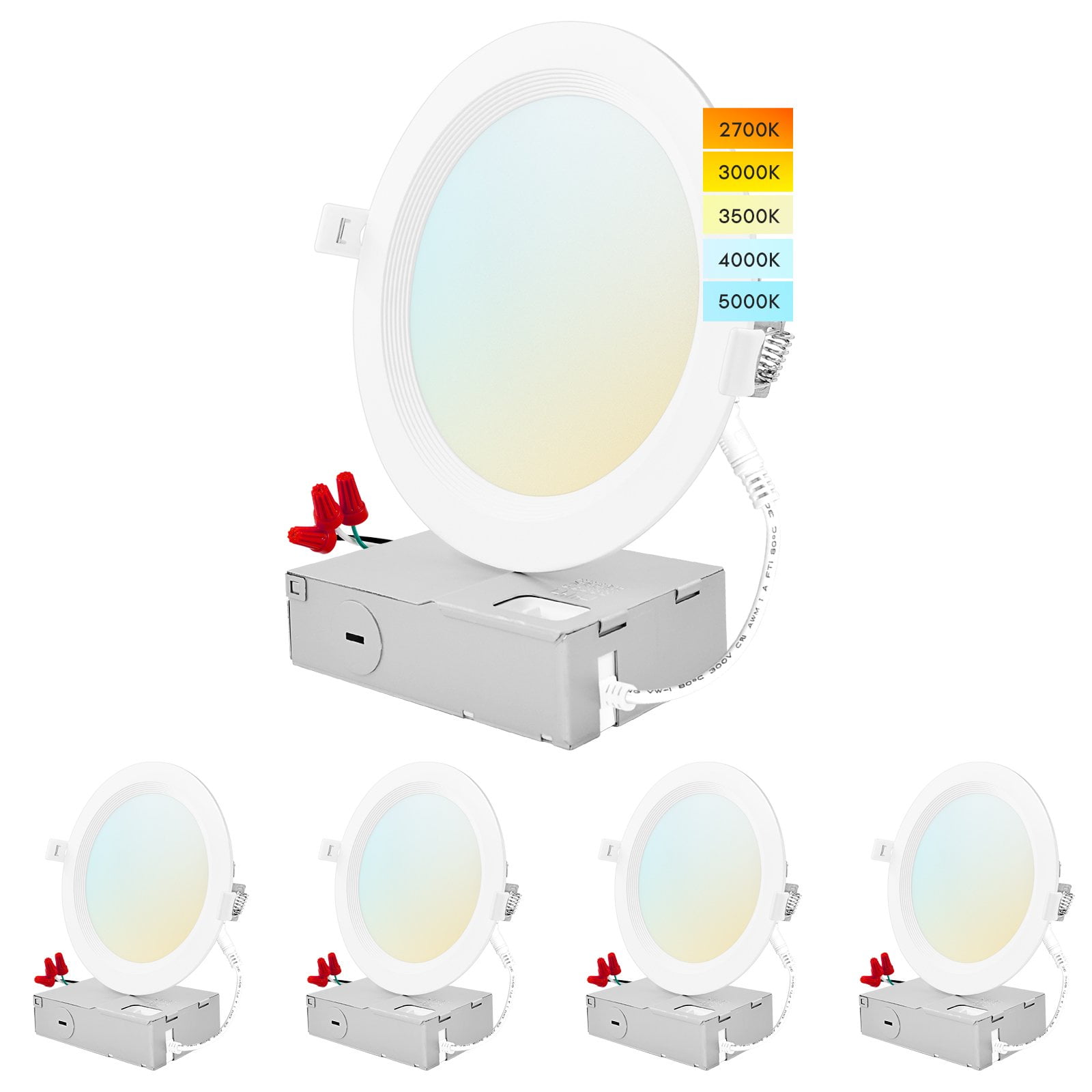 6'' Ultra Thin Dimmable LED Recessed Lighting Kit with Color Options