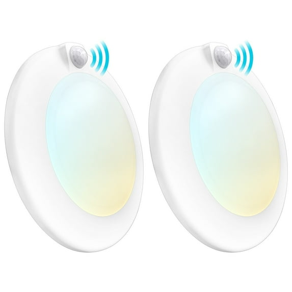 Luxrite 6in LED Motion Sensor Ceiling Light 3 Color Selectable 3000K-5000K 30s Timeout 15W 1000 Lumens 2 Pack