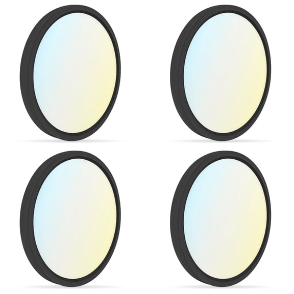 Luxrite 7 Inch LED Flush Mount Ceiling Light, 15W 1000LM, 5CCT 2700K-5000K, Dimmable - Black 4-Pack