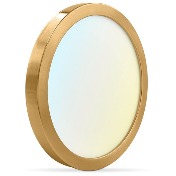Luxrite 7 Inch LED Flush Mount Ceiling Light, 15W 1000LM, 5CCT 2700K-5000K, Dimmable, ETL - Brass
