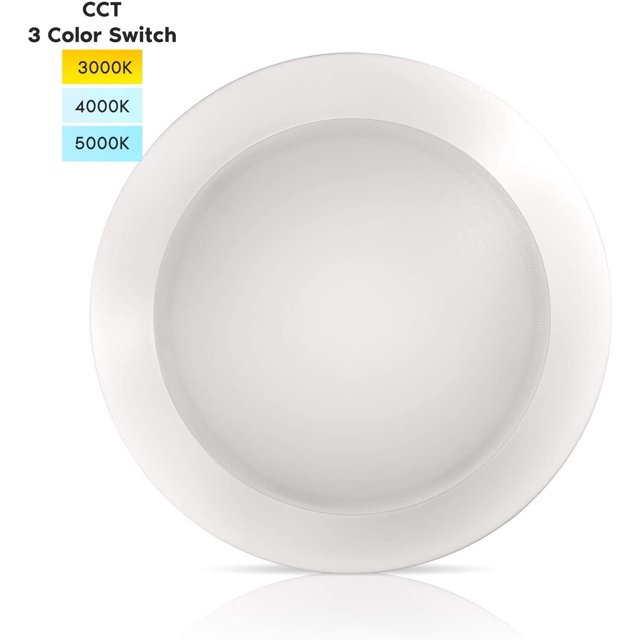 Luxrite 8 inch Flush Mount LED Disk Lights, 3 Color Selectable, 2000 ...