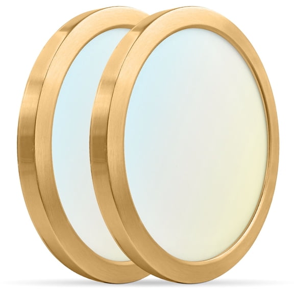 Luxrite 9 Inch LED Flush Mount Ceiling Light, 18W 1250LM, 5CCT 2700K-5000K, Dimmable - Brass 2-Pack