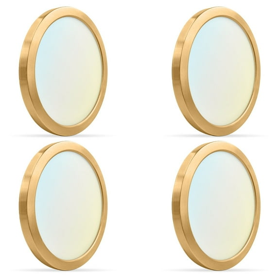 Luxrite 9 Inch LED Flush Mount Ceiling Light, 18W 1250LM, 5CCT 2700K-5000K, Dimmable - Brass 4-Pack
