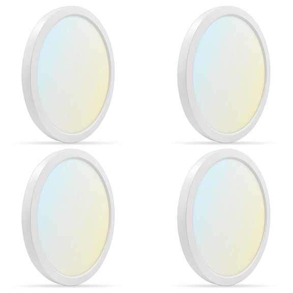 Luxrite 9 Inch LED Flush Mount Ceiling Light, 18W 1250LM, 5CCT 2700K-5000K, Dimmable, ETL 4-Pack