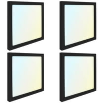 Luxrite 9 Inch Square LED Flush Mount Light, 18W 1250LM, 5CCT 2700K-5000K, Dimmable - Black 4-Pack
