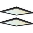 thumbnail image 1 of Luxrite 9 inch Square LED Flush Mount 18W 3 Color Selectable 1200 Lumens Dimmable Damp Rated Black 2-Pack, 1 of 7
