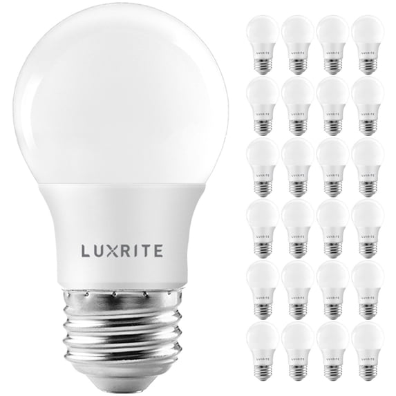 Luxrite A15 LED Dimmable Light Bulb 7W (40W Equivalent) 5000K Bright White, 600 Lumens, E26, 24 Pack