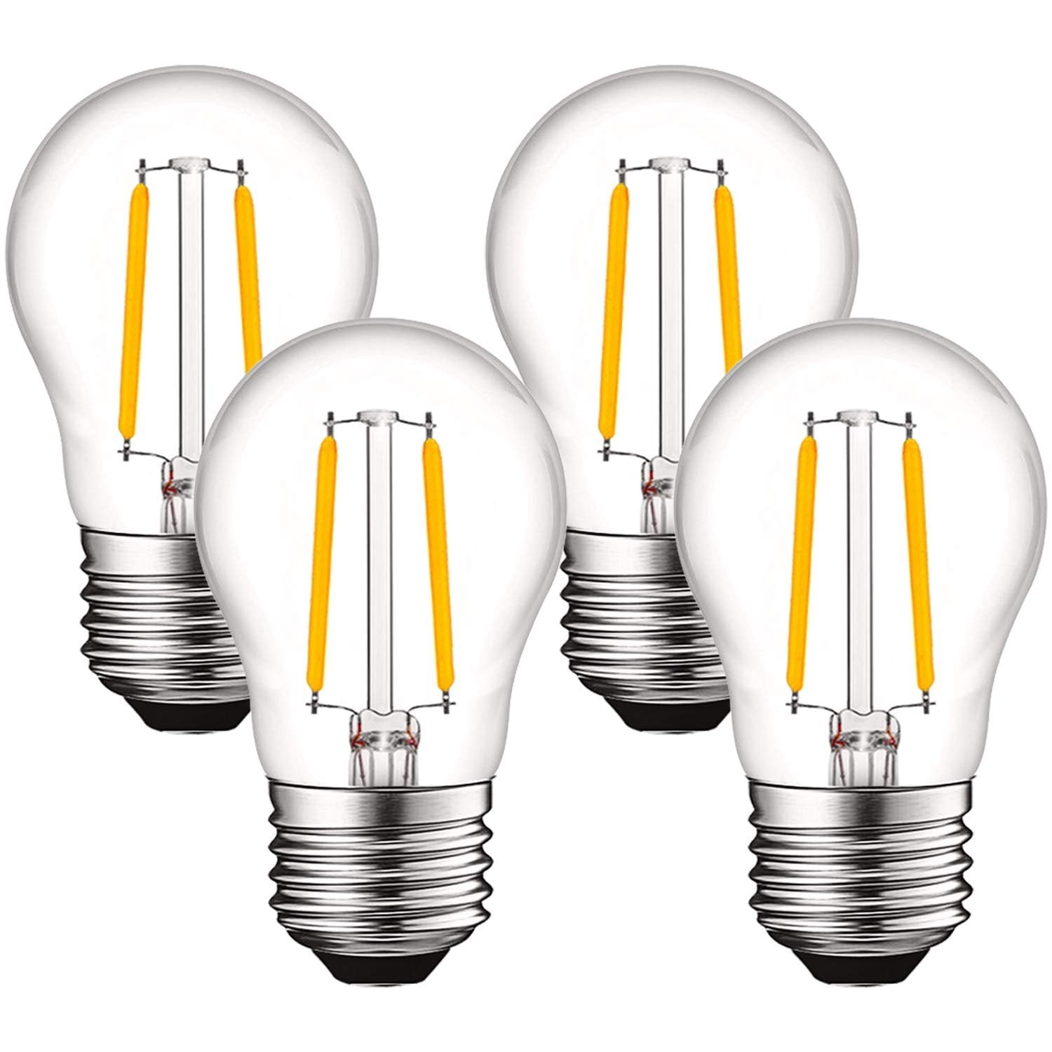 Luxrite A15 Vintage Dimmable LED Light Bulb 4W 40W Equivalent 2700K Warm White, 400 Lumens, E26, 4-Pack