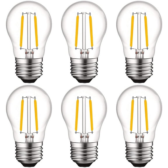 Luxrite A15 Vintage Dimmable LED Light Bulb 4W 40W Equivalent 2700K Warm White, 400 Lumens, E26, 6-Pack