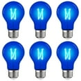 thumbnail image 1 of Luxrite A19 Edison LED Blue Light Bulb 4.5W=60W E26 Base Indoor Outdoor Decoration Party Holiday Lighting 6 Pack, 1 of 7