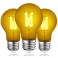 thumbnail image 1 of Luxrite A19 Edison LED Yellow Light Bulbs 4.5W=60W E26 Base Indoor Outdoor Decoration Party Holiday Lighting 3 Pack, 1 of 7