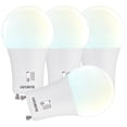 thumbnail image 1 of Luxrite A19 GU24 LED Bulb, 60 Watt Equivalent, 5CCT, Dimmable, 800 Lumens, 9W, Damp Rated, ETL Listed 4 Pack, 1 of 7