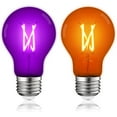 thumbnail image 1 of Luxrite A19 Halloween LED Purple and Orange Light Bulbs 4.5W=60W UL E26 Indoor Outdoor Holiday Lighting 1, 1 of 5