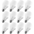 thumbnail image 1 of Luxrite A19 LED Dimmable Light Bulb 9W 60W Equivalent 3000K Soft White, 800 Lumens, E26 Base, 12-Pack, 1 of 8