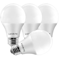 Luxrite A19 LED Light Bulb 9W=60W 4000K Cool White Dimmable 800 Lumens E26 Enclosed Fixture Rated 4-Pack