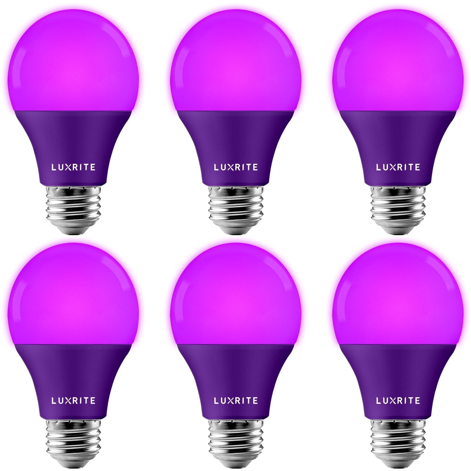 First Purple Led Luxrite A19 LED Purple Light Bulbs 60W Equivalent Non-Dimmable UL ...