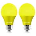 thumbnail image 1 of Luxrite A19 LED Yellow Light Bulbs 60W Equivalent Non-Dimmable UL Listed E26 Base 2-Pack, 1 of 6