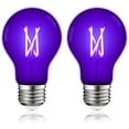 thumbnail image 1 of Luxrite A19 UV LED Black Light Bulb 6W Enclosed Fixture Rated E26 2-Pack, 1 of 6