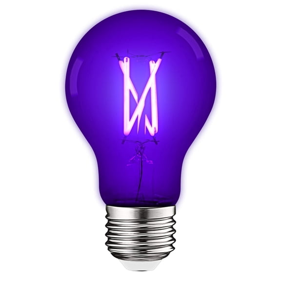 Luxrite A19 UV LED Black Light Bulb 6W Enclosed Fixture Rated E26 Base