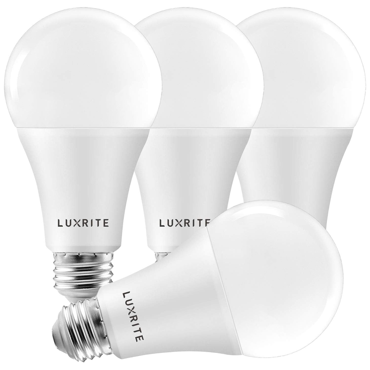 Luxrite A21 Dimmable LED Light Bulbs 22W 150 Watt Equivalent 5000K Bright White, 2550 Lumens, E26, 4-Pack