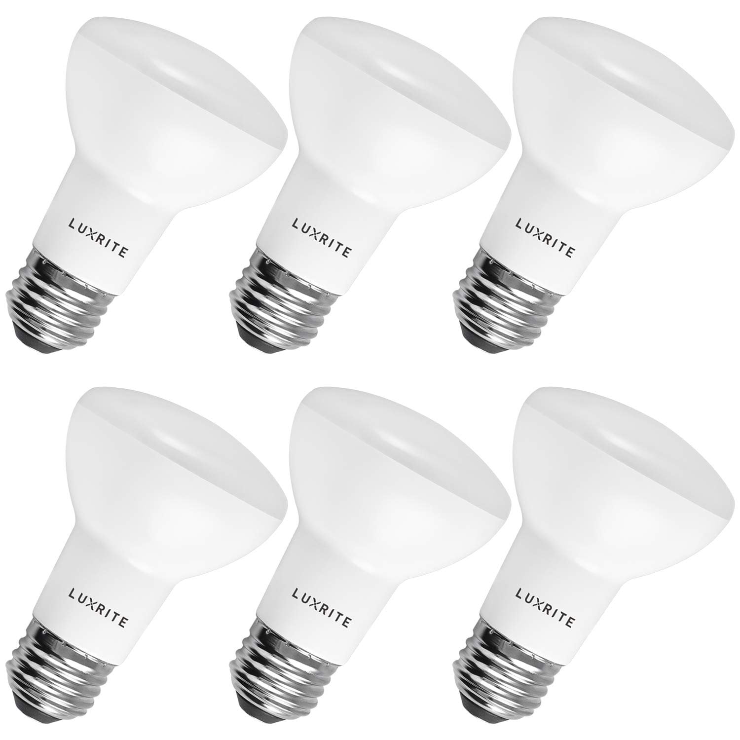 Luxrite BR20 LED Flood Light Bulb, 6.5 Watt, Natural White, 460 Lumens, Dimmable, E26 Base 6-Pack - Walmart.com