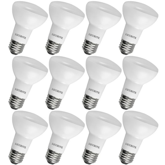 Luxrite BR20 LED Light Bulbs, 6.5W=45W, 2700K Warm White, Dimmable, 1100 Lumen, E26 12 Pack