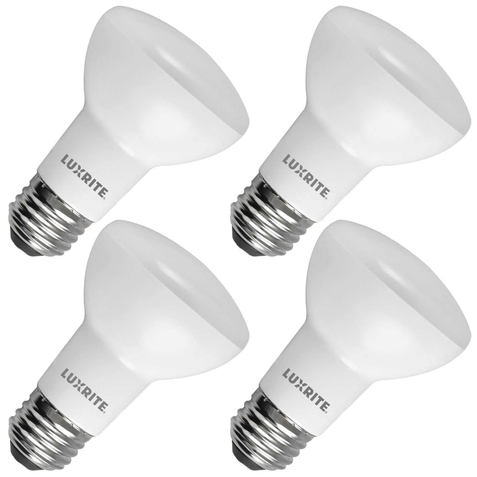 Luxrite BR20 LED Light Bulb, 6.5W=45W, 3500K Natural White, 460LM, Energy Star, Dimmable, Damp Rated, E26 Base 4-Pack