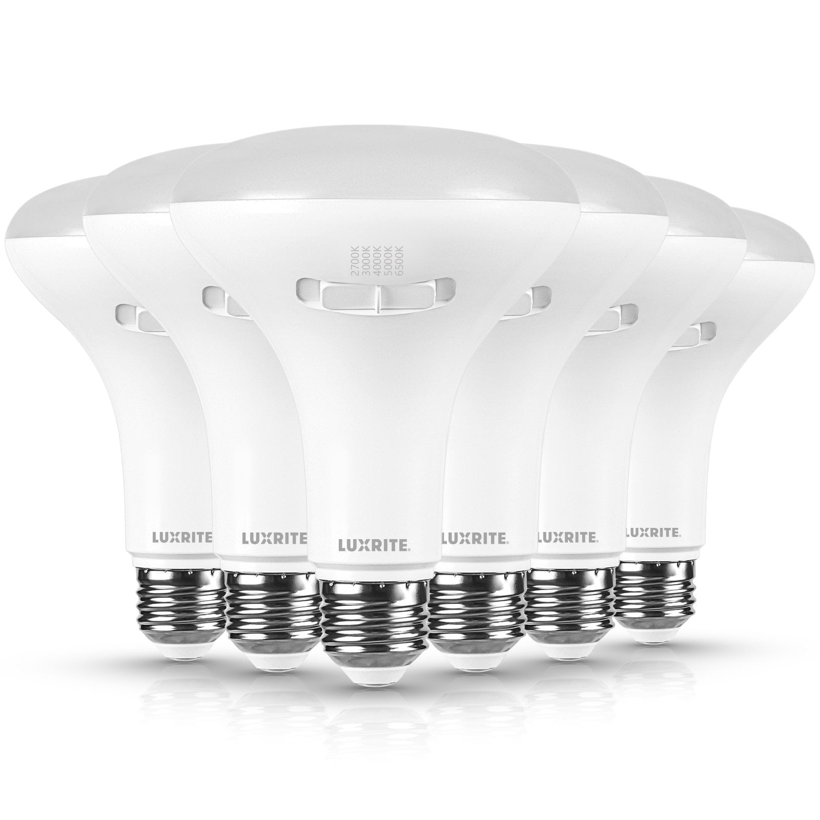 Luxrite BR30 LED Light Bulb 10W=85W 5CCT Dimmable 850 Lumens LED Flood Light Bulb UL Listed E26 Medium Base 6-Pack
