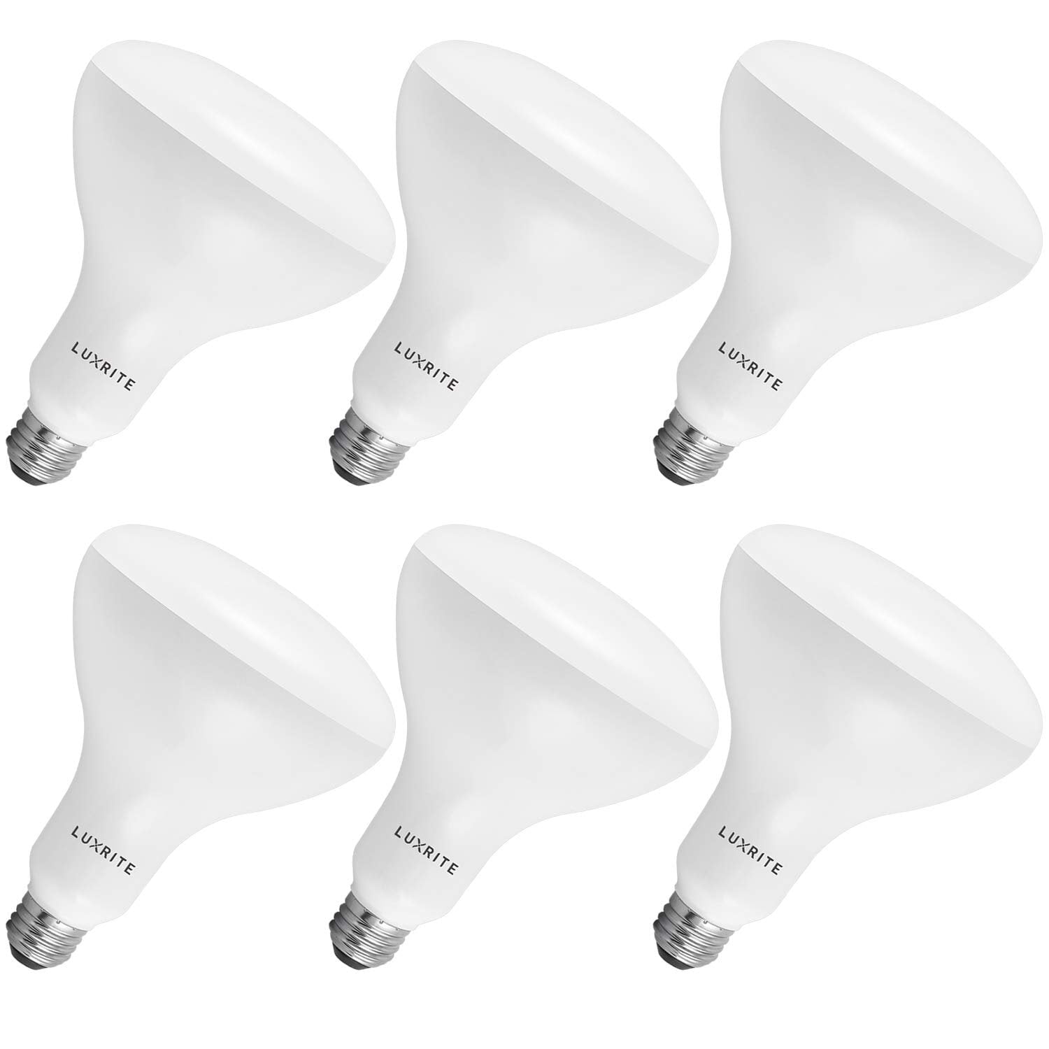 Luxrite BR40 LED Flood Light Bulb, 14W=85W, 6500K Daylight White, Dimmable, 1100 Lumen, E26 Base, UL Listed 6-Pack