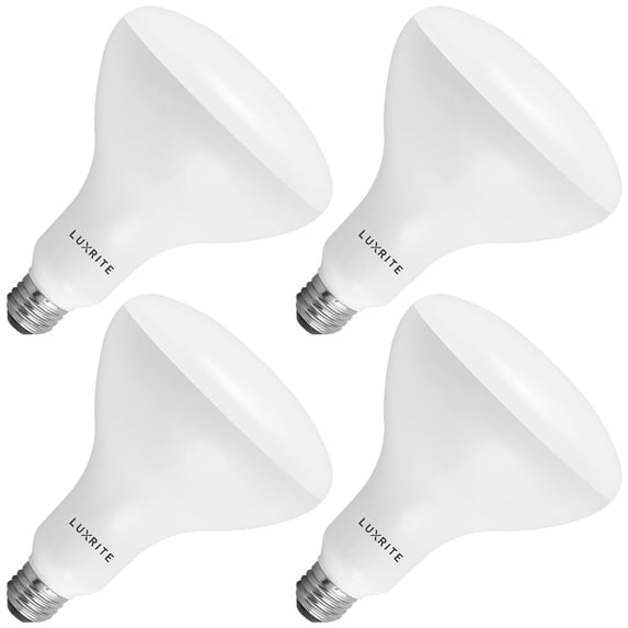 Luxrite BR40 LED Flood Light Bulbs, 14W=85W, 4000K Cool White, Dimmable, 1100 Lumen, E26 Base, UL Listed 4-Pack
