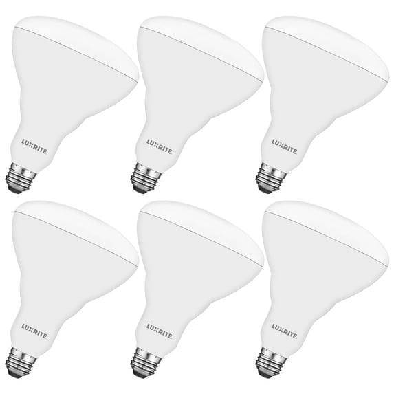 Luxrite BR40 LED Light Bulbs, 13W=85W, 3000K Soft White, Dimmable, 1100 Lumens, E26 6 Pack