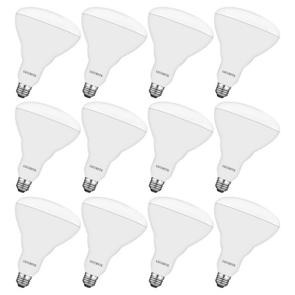 Luxrite BR40 LED Light Bulbs, 13W=85W, 5000K Bright White, Dimmable, 1100 Lumen, E26 12 Pack