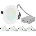 thumbnail image 1 of Luxrite Commercial 4" LED Recessed Lights, 7/9/12W, 4 CCT 3000K-5000K, Dimmable, 600/800/1000LM, Wet Rated 4 Pack, 1 of 8