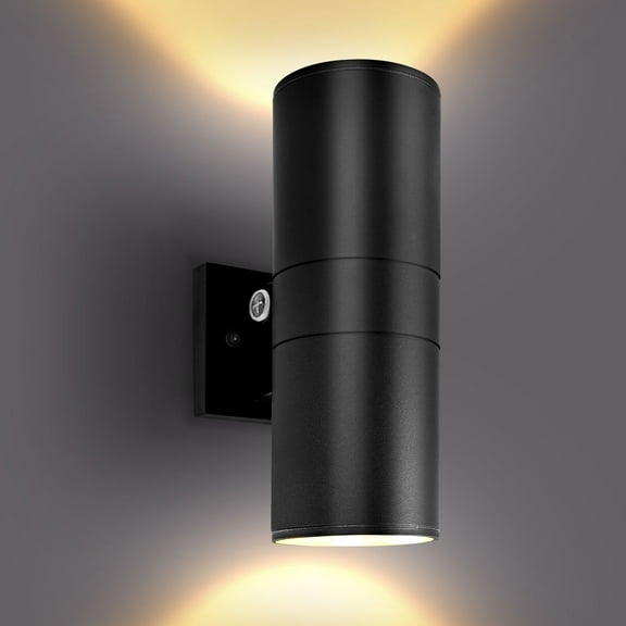 Luxrite Dusk to Dawn LED Modern Outdoor Wall Light, 12", Up or Up and Down Light, 3CCT 3000K-5000K, 18/24/30W, IP65, ETL