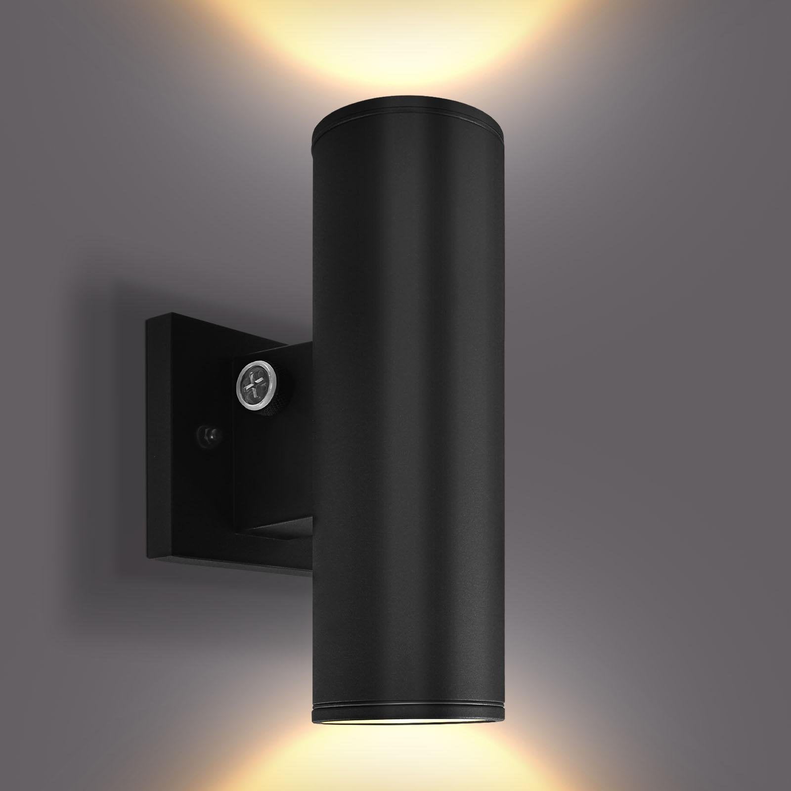 Luxrite Dusk to Dawn LED Outdoor Wall Light, 10", Up or Up and Down Light, 3CCT 3000K-5000K, 12/15/18W, IP65, ETL