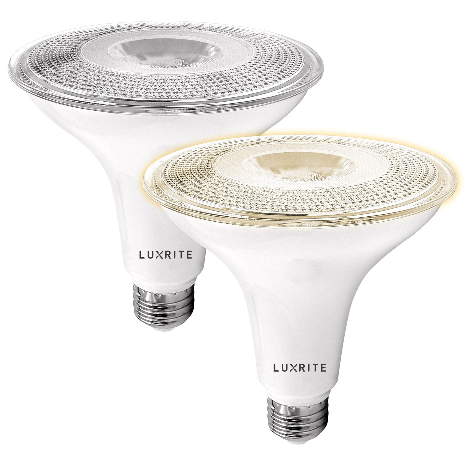 Luxrite 15W White PAR38 LED Dusk to Dawn Flood Light Bulbs