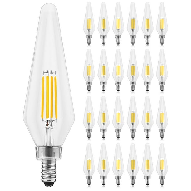 Equivalent C11 E12/Candelabra Dimmable LED Bulb (Set of 24) Luxrite