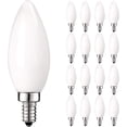 thumbnail image 1 of Luxrite E12 LED Chandelier Frosted Light Bulbs, Dimmable, 40 Watt Equivalent, 2700K Warm White, 360 Lumens, Blunt Tip, 16-Pack, 1 of 8