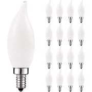 Luxrite E12 LED Chandelier Frosted Light Bulbs, Dimmable, 40 Watt Equivalent, 2700K Warm White, 360 Lumens, Flame Tip, 16-Pack