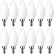 Luxrite E12 LED Chandelier Frosted Light Bulbs, Dimmable, 60 Watt Equivalent, 2700K Warm White, 450 Lumens, Blunt Tip, 16-Pack