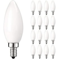 Luxrite E12 LED Chandelier Frosted Light Bulbs, Dimmable, 60 Watt Equivalent, 2700K Warm White, 450 Lumens, Blunt Tip, 24-Pack