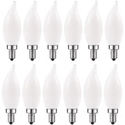Luxrite E12 LED Chandelier Frosted Light Bulbs, Dimmable, 60 Watt Equivalent, 2700K Warm White, 450 Lumens, Flame Tip, 16-Pack