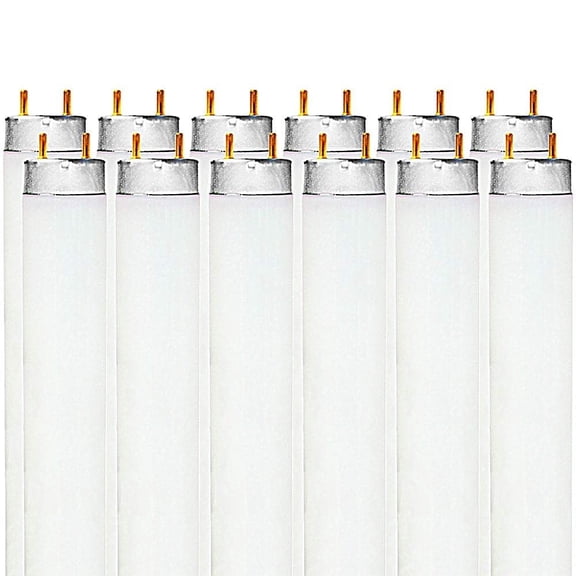 Luxrite F32T8/835 32W 48 Inch T8 Fluorescent Tube Light Bulb, 3500K Natural White, 2800 Lumens, G13 Medium Bi-Pin Base, LR20740, 12-Pack